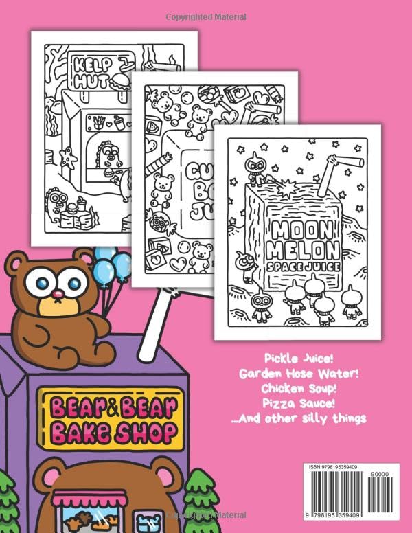 A Super Silly Juicebox Coloring Book: 40 Funny Cute and Weird Juice Box Designs for Adults, Teens and Kids! Includes Animals, Shops, Foods, Desserts, Nature Themes and More image 3