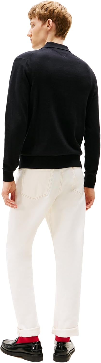 Tommy Hilfiger Mens Cotton Cashmere Long Sleeve Pullover Sweater Polo - Image 4