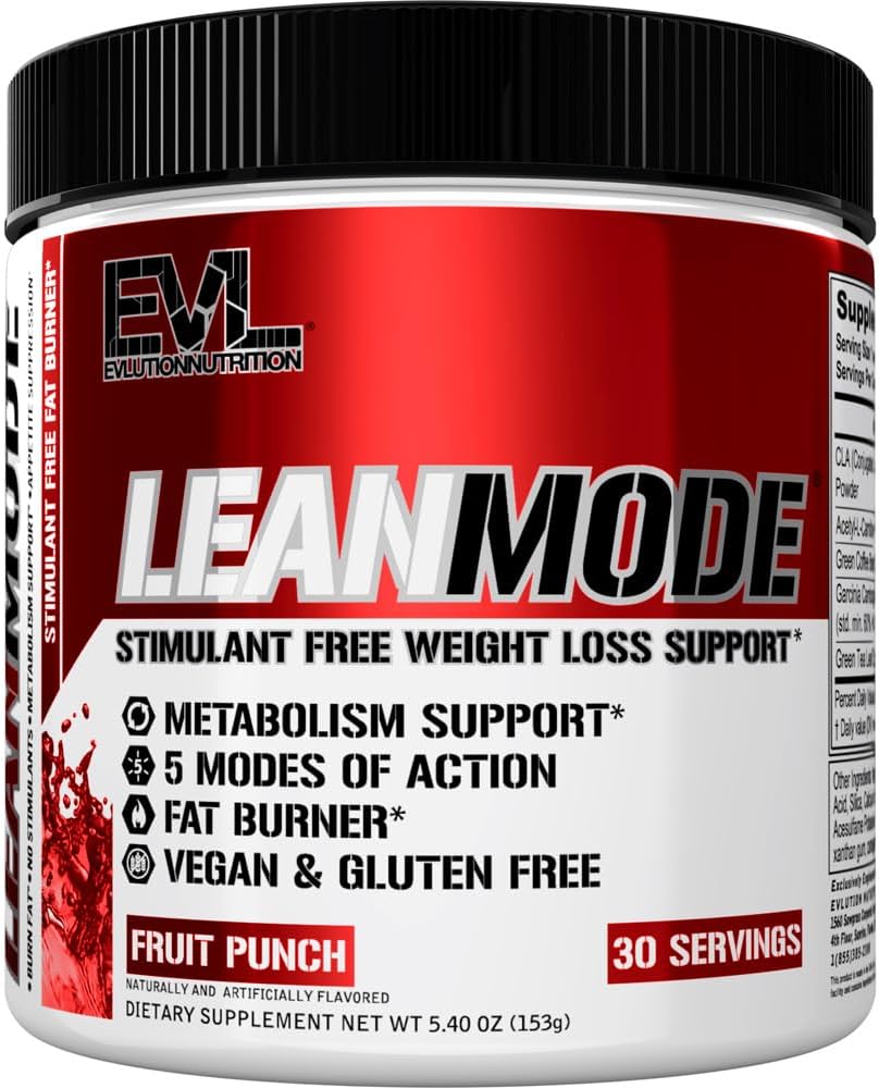 LeanMode Weight Loss Support Powder - Premium Non-Stimulant Thermogenic Fat Burner and Metabolism Support Powder with CLA Acetyl L-Carnitine Green Tea Extract and Garcinia Cambogia - Fruit Punch