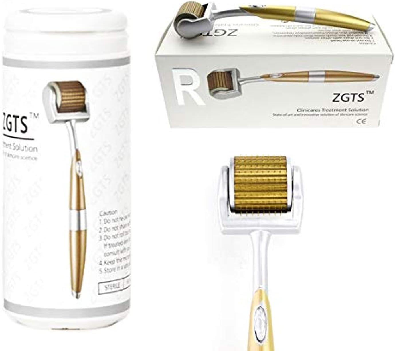 ZGTS Derma Roller Micro Needle - 0.25MM 192 Needle Titanium Luxury Roller - FDA Approved Handmade for Skin Care -