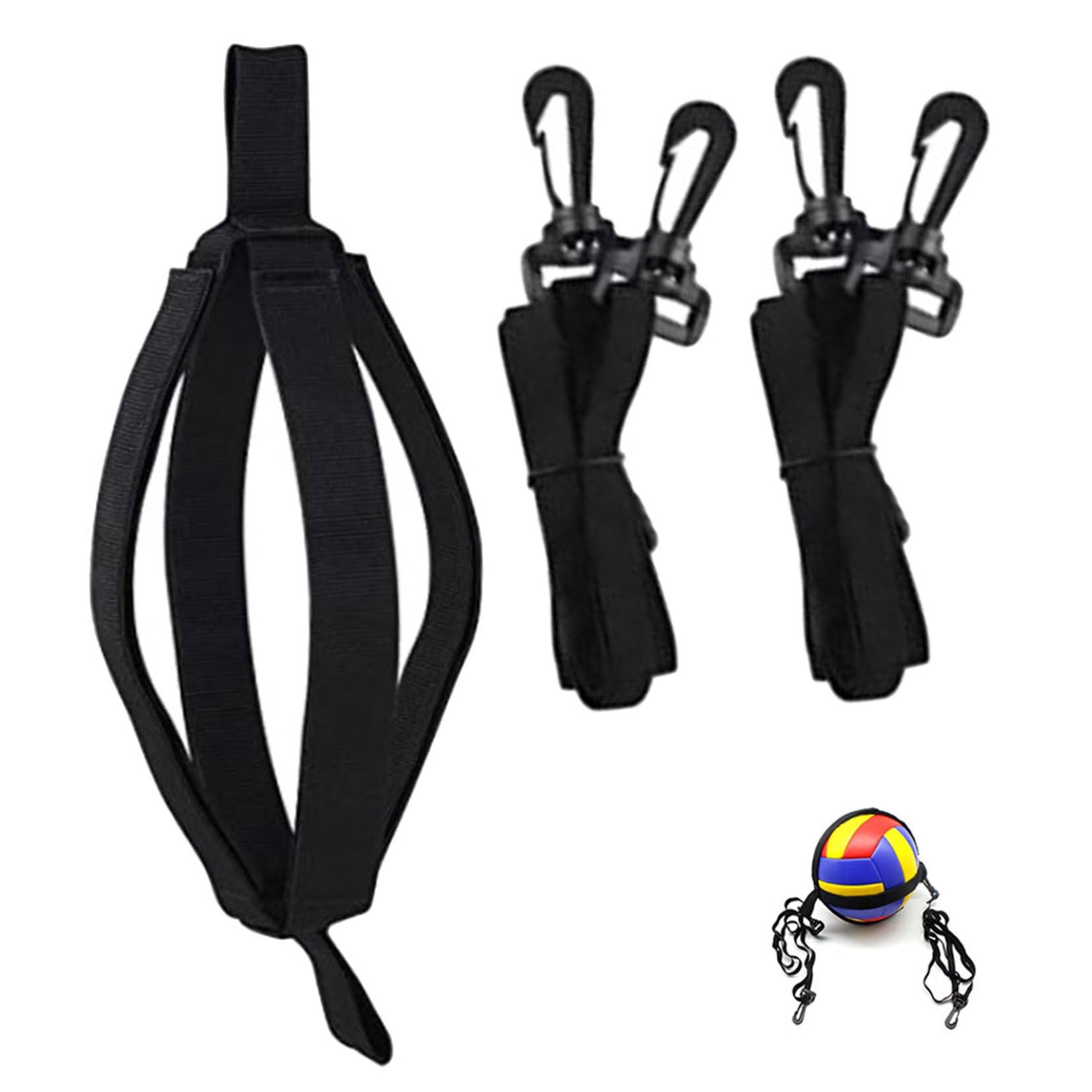 YARNOW Ceinture D'entraînement De Volley-ball Volleyball Sangle D'entraînement De Volley-ball Genouillères De Volley-ball Jeu Entraînement De Pointe De Volley-ball Nylon Black