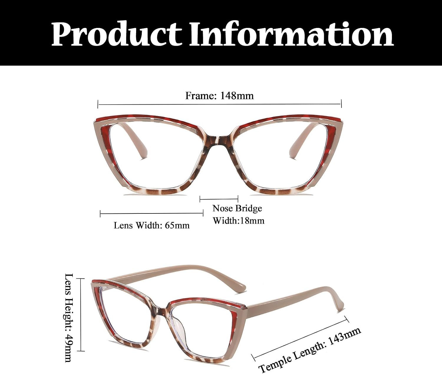 LJCZKA Cat Eye Blue Light Blocking Glasses for Women Square Computer Glasses Anti Eyestrain for Reading Gaming Texting image 3