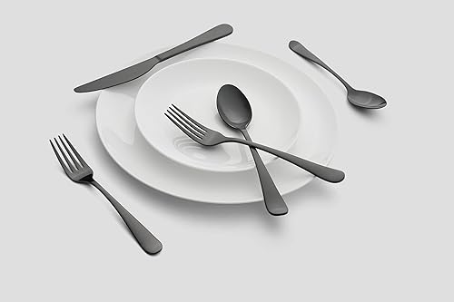 Miniatura 3 de Cambridge Silversmiths Rhiannon Black Satin - Juego de cubiertos de 20 piezas, servicio para 4