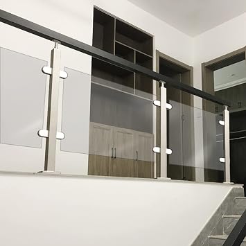 ERRULAN Stainless Steel Glass Railing Post, Deck Railing System for Indoor Stairs/Outdoor Handrails/Balcony Fencing, Glass Fence/Balustrade Column Color End Post, Size 95cm/3.1ft