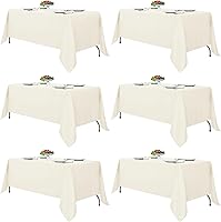 Vista 33 de Fitable - Paquete de 8 manteles rectangulares: telas de mesa lavables, resistentes a las manchas y sin arrugas, cubiertas de mesa reutilizables