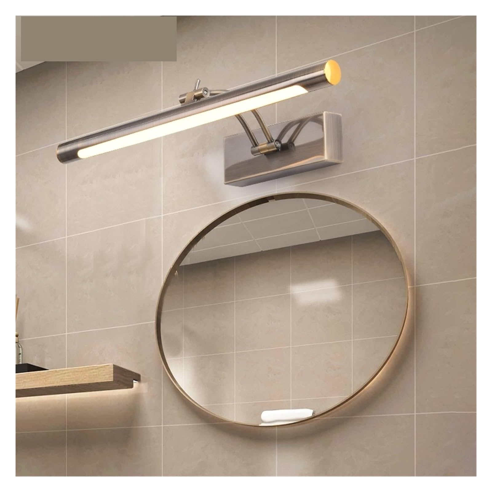 Luz LED para cuadros Lámpara de pared LED moderna for baño, acero inoxidable resistente al agua L40/55/70CM, aplique de espejo interior, accesorio de luces de pared for tocador con interruptor Luz de