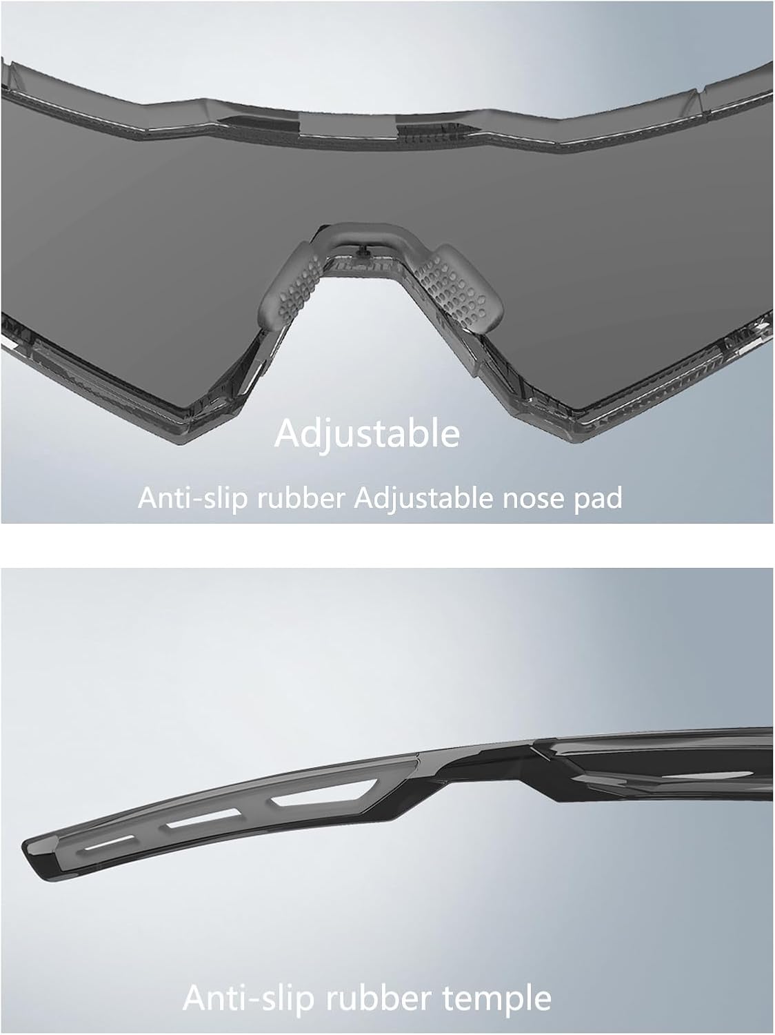 Wrap around Sunglasses for for Big Heads Men and Women Windproof Outdoor Sports Cycling Sun Glasses 1154