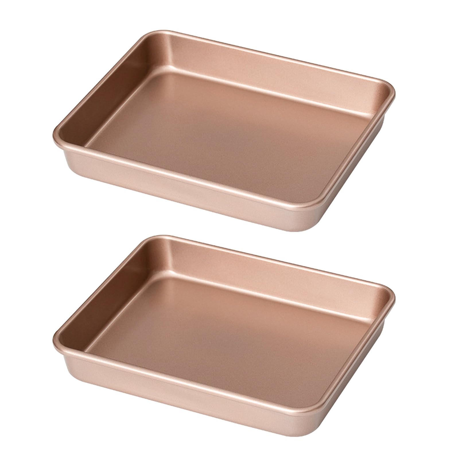 2 teglia da forno rettangolare da 13 pollici, colore rosa, oro, brownie, per lasagne, 38 x 28 x 7 cm, antiaderente, antiruggine, facile da pulire, sano, lavabile in lavastoviglie
