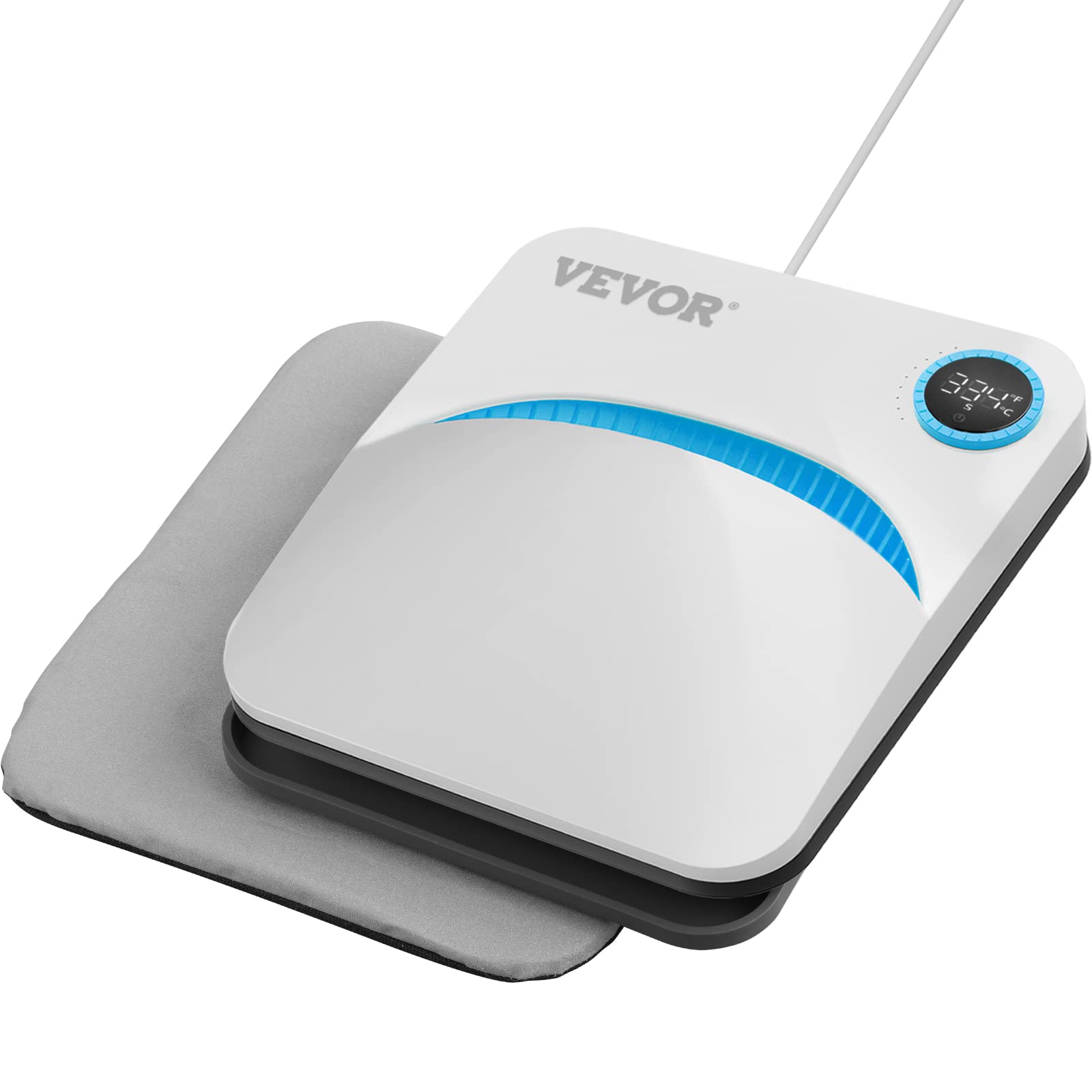 VEVOR Heat Press Machine,9x9inches Portable Shirt Printing Multifunctional Sublimation Transfer Heat Press Machine Teflon Coated, Easy Iron-on Press for T-Shirts/Pillows/Bags/HTV Vinyl Projects