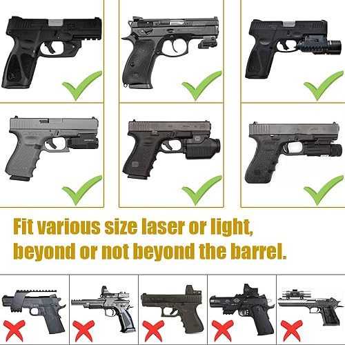 Miniatura 5 de Funda universal para cinturón para pistolas con láser o luz debajo del barril para pistolas medianas de tamaño completo