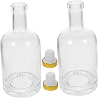 Vista 6 de 2 unids transparente envase botellas de vino transparente mini botellas de bourbon decantador de vidrio vacío decantador ron ginebra recipiente