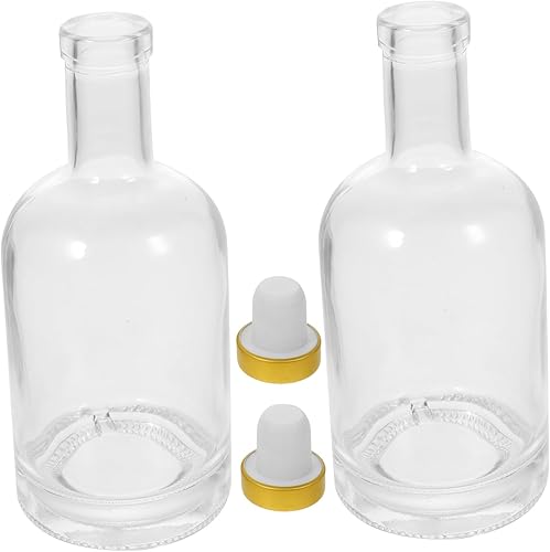 Miniatura 6 de SHOWERORO 2 unids transparente envase botellas de vino transparente mini botellas de bourbon decantador de vidrio vacío decantador ron ginebra