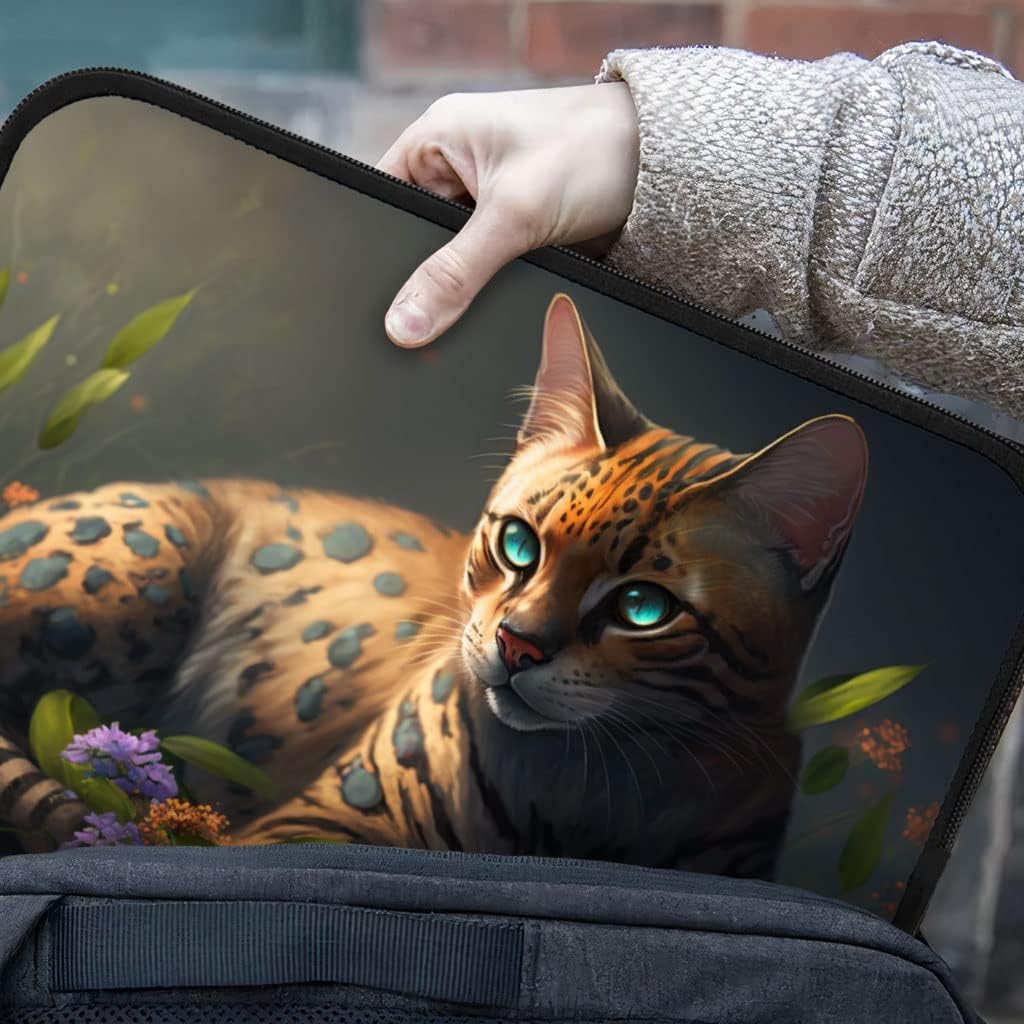 Cat Flowers iPad Sleeve - Beautiful Tablet Sleeve - Graphic Carrying Case - 13 inches