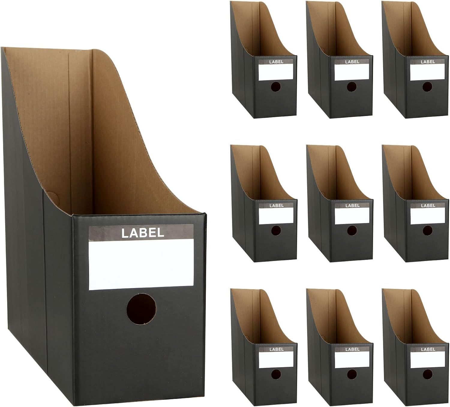 LANIAKEA 10PCS Magazine Holder Black Magazine File Holder Cardboard Magazine