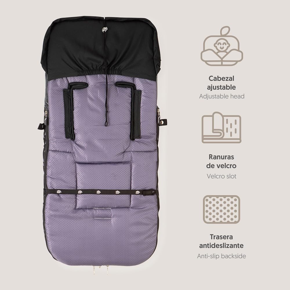 Saco Silla Paseo Universal Interbaby | Saco Bebe Invierno Suave, Cálido, Afelpado | Saco Carro Bebe Invierno Desmontable, Doble Apertura, Lavado Fácil, Materiales Antialérgicos