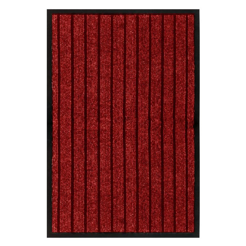 Fit Even Rubber Doormat – Outdoor & Indoor Heavy Duty Washable Non-Slip Doormat for Kitchen Garden, Inside & Outside Floor Mats, Waterproof and Dirt Trapper Entrance Rug Runner (120x150 cm, Red)
