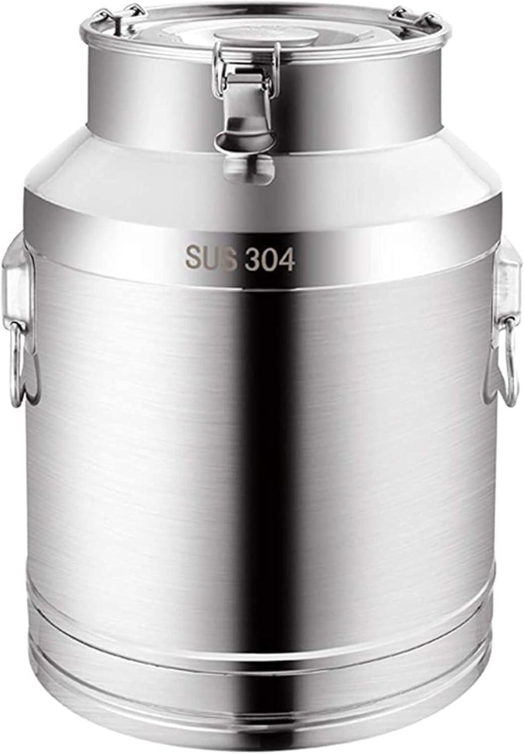 304 Stainless Steel Milk Can Milk Bucket Wine Pail Bucket Tote Jug Oil Barrel Tea Canister with Sealed Lid, for Liquid, Solid / 35L
