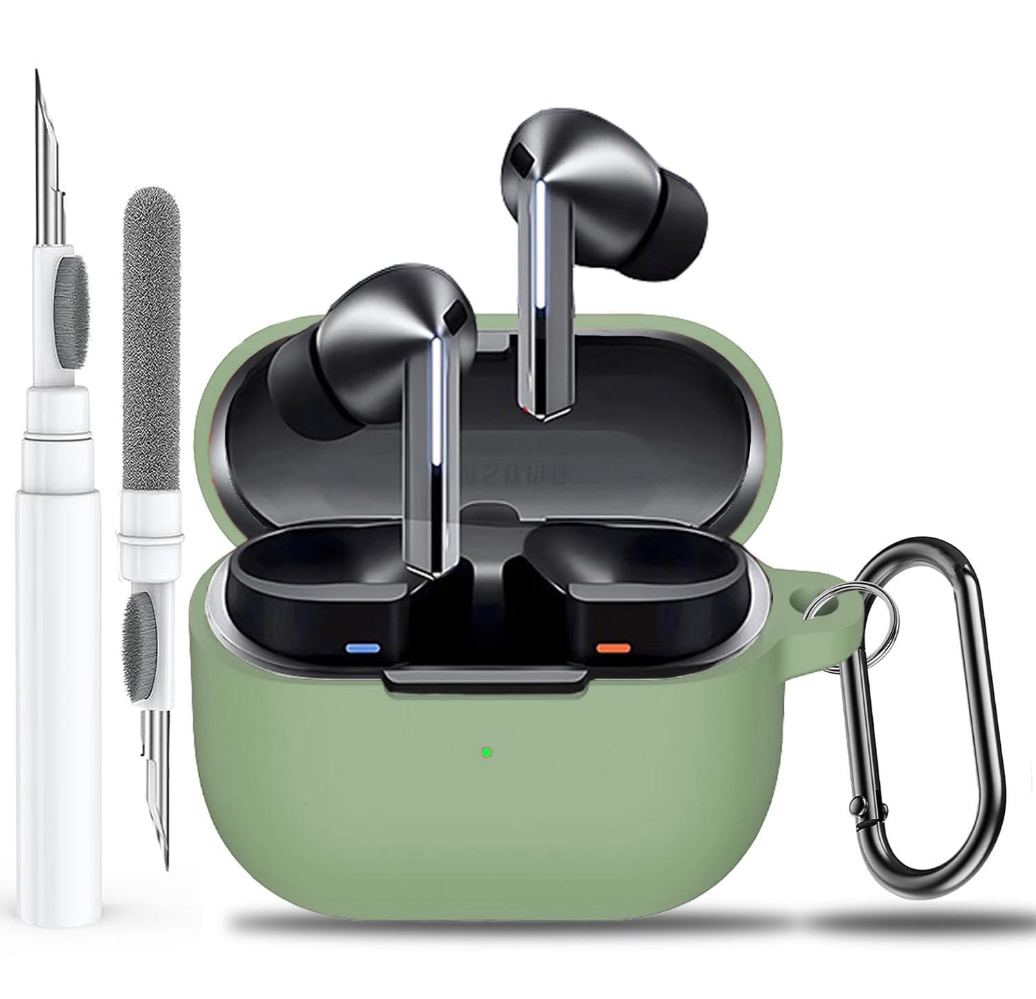 Olytop for Samsung Galaxy Buds 3 Pro/3/3 FE Case Cover with Cleaner kit, Soft Silicone Protective Cover with Keychain Men Women for Galaxy Buds 3/3