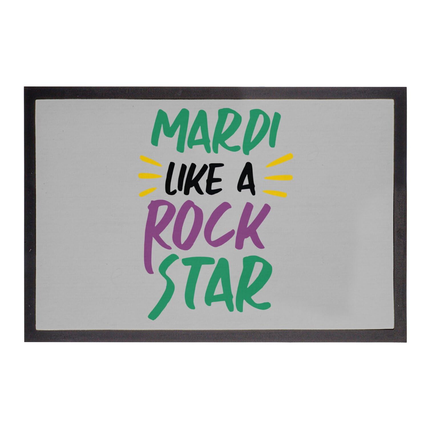 Paillasson Gris haut de gamme de 75x50cm motif Rock Star