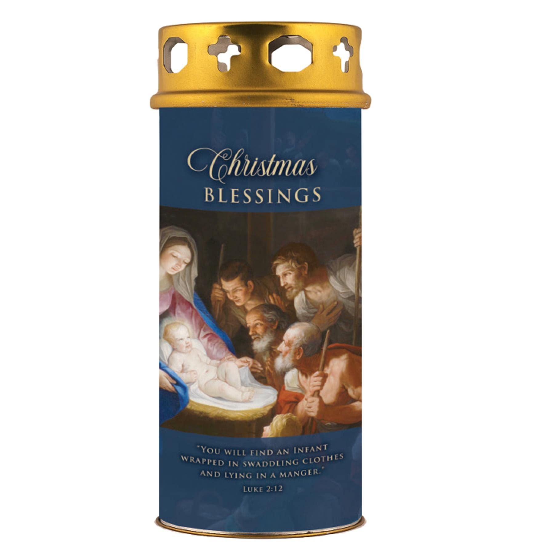 Pillar Candle Christmas Blessing Keepsake Gift with Windproof Cap 9848