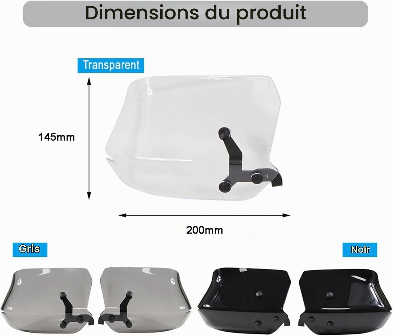 Bouclier De Protection des Mains De Moto, Accessoire De Pare-Brise pour H&Onda Forza 350 300 Forza125 NSS350 (Color : Le Noir)