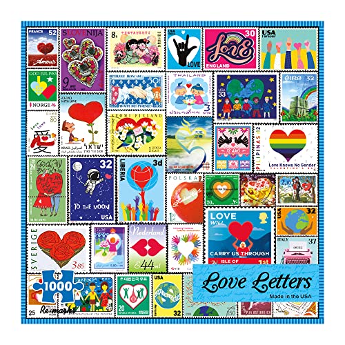 Re-marks Love Letters Stamps Puzzle de 1000 piezas para todas las edades miniatura 1