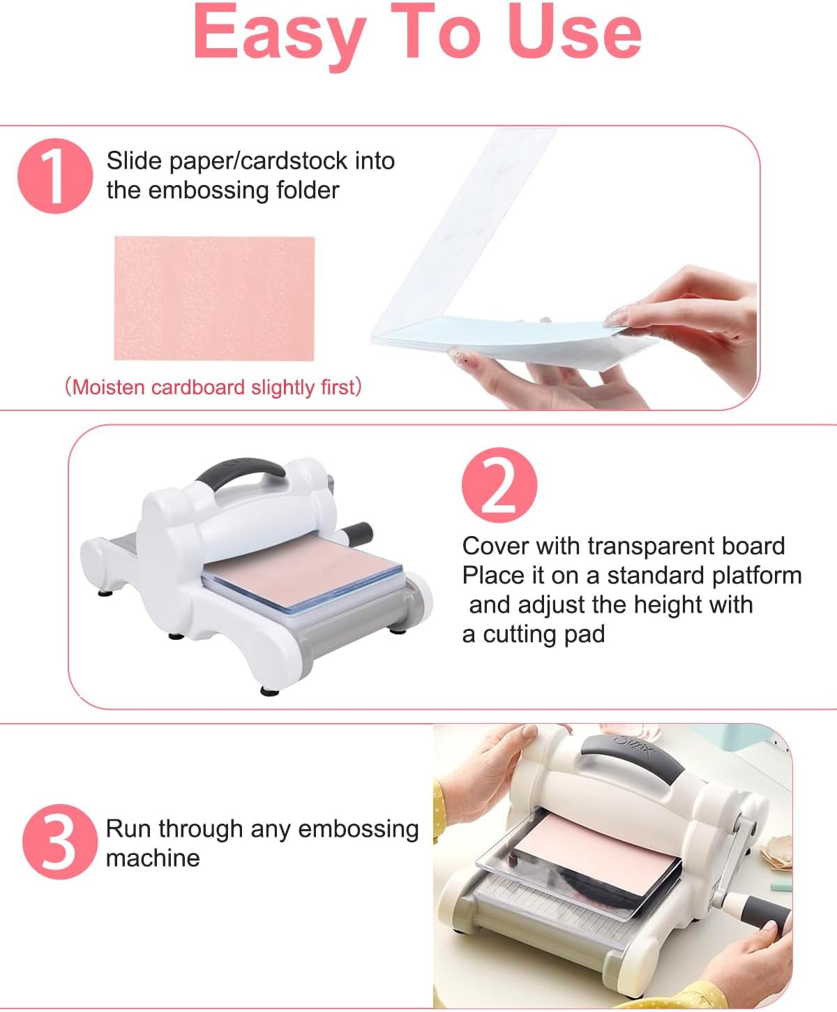 UCEC 3 Pack 3D Embossing Folders for Card Making – Plastic Embossing Folder Templates, Durable Embossing Tools for Scrapbooking, Paper Crafts & Handmade Cards, Card Making Tools (Floral & Butterfly)