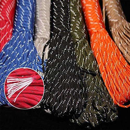 Ximkee 20M 1.8Mm Fluorescent Reflective Guyline Tent Rope Camping Cord Paracord Green (Black, 1.8Mm) #TOP3