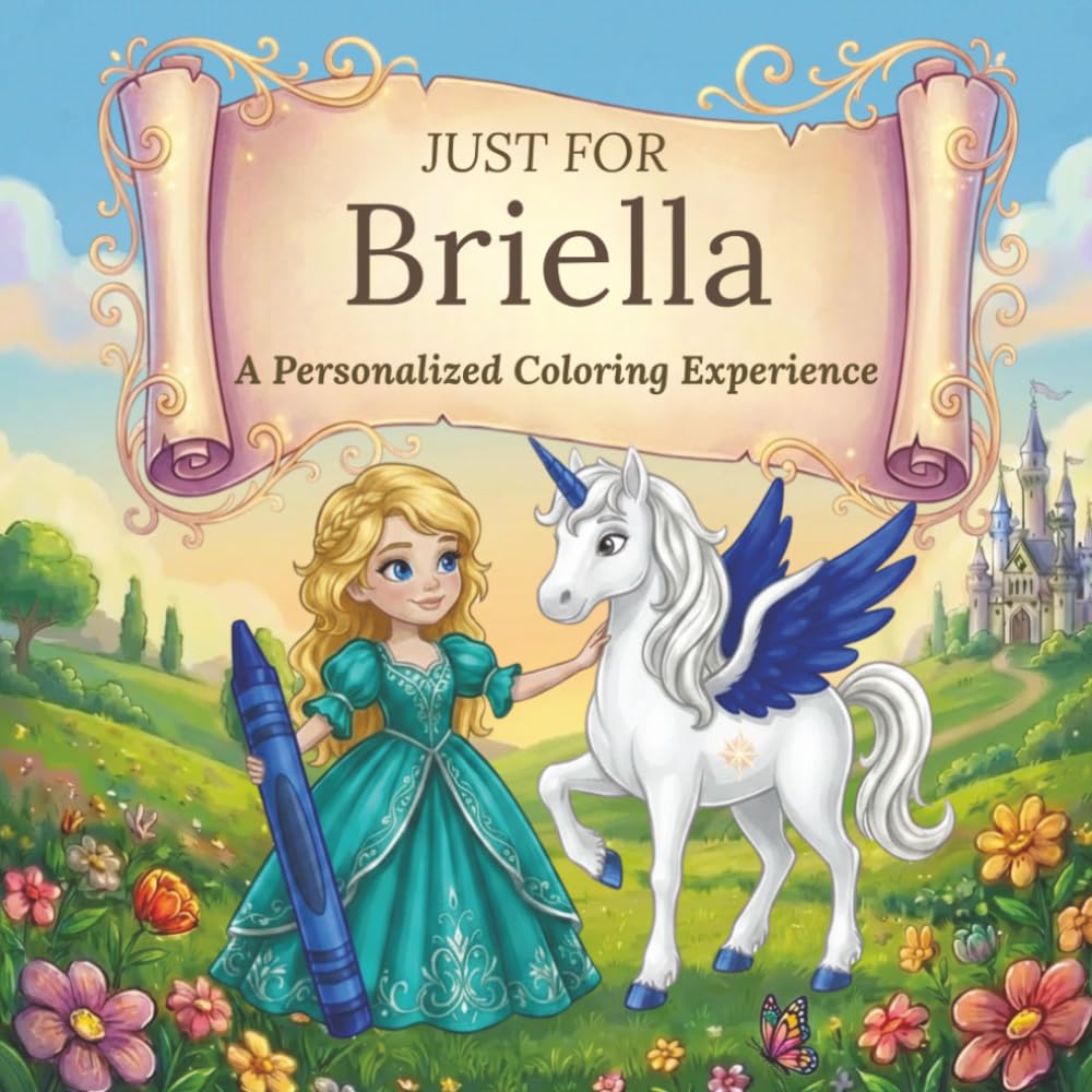 Just for Briella: A Personalized Coloring Experience: 50 total coloring pages | 28 coloring pages featuring Briella’s name | 22 coloring pages themed for girls (Personalized Coloring Book Series)