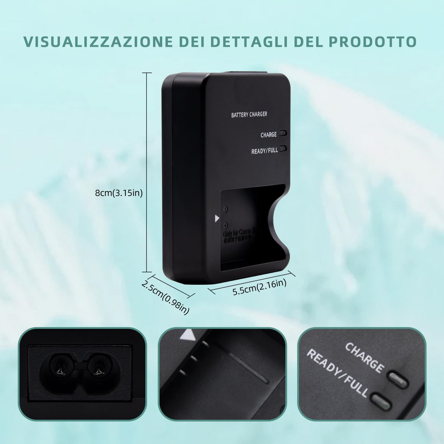 NB-13L CB-2LH Caricabatteria compatibile con Canon PowerShot G1X, G1 X Mark III, G5X, G5X Mark II, G7X, G7X Mark II, G7X Mark III, G9X, G9X Mark II, SX620, SX720, SX730, SX740