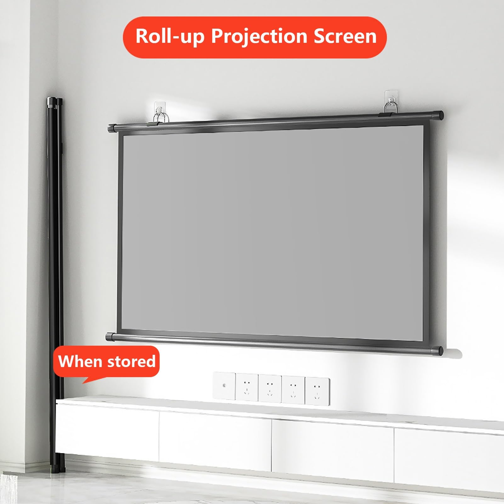 60 Calowy Ekran Projekcyjny 4:3 do Montażu na Ścianie, HD 4K 3D Gain 2,8, Ekran Projektora Filmowy do Użytku Domowego bez Zmarszczek