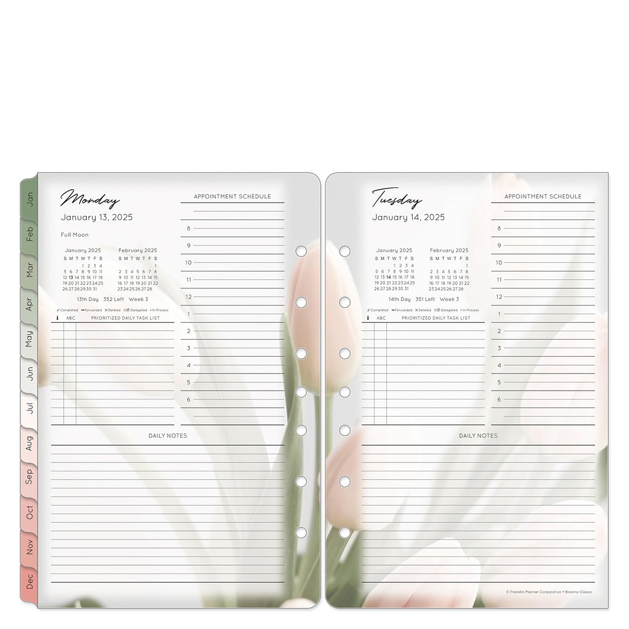 FranklinCovey - Blooms One Page Per Day Ring-Bound Planner (Classic, Jan 2025 - Dec 2025)