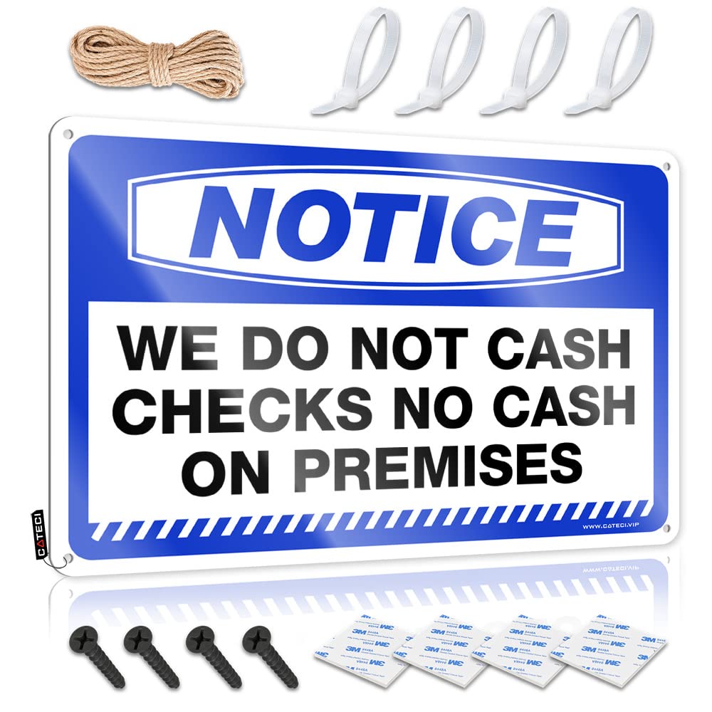 IBWNBBUSN Drinking Signs Funny Notice We Do Not Cash Checks No On Premises Tin Sign Beer Limit Sign Bar Accessories Man Cave(30X40CM)