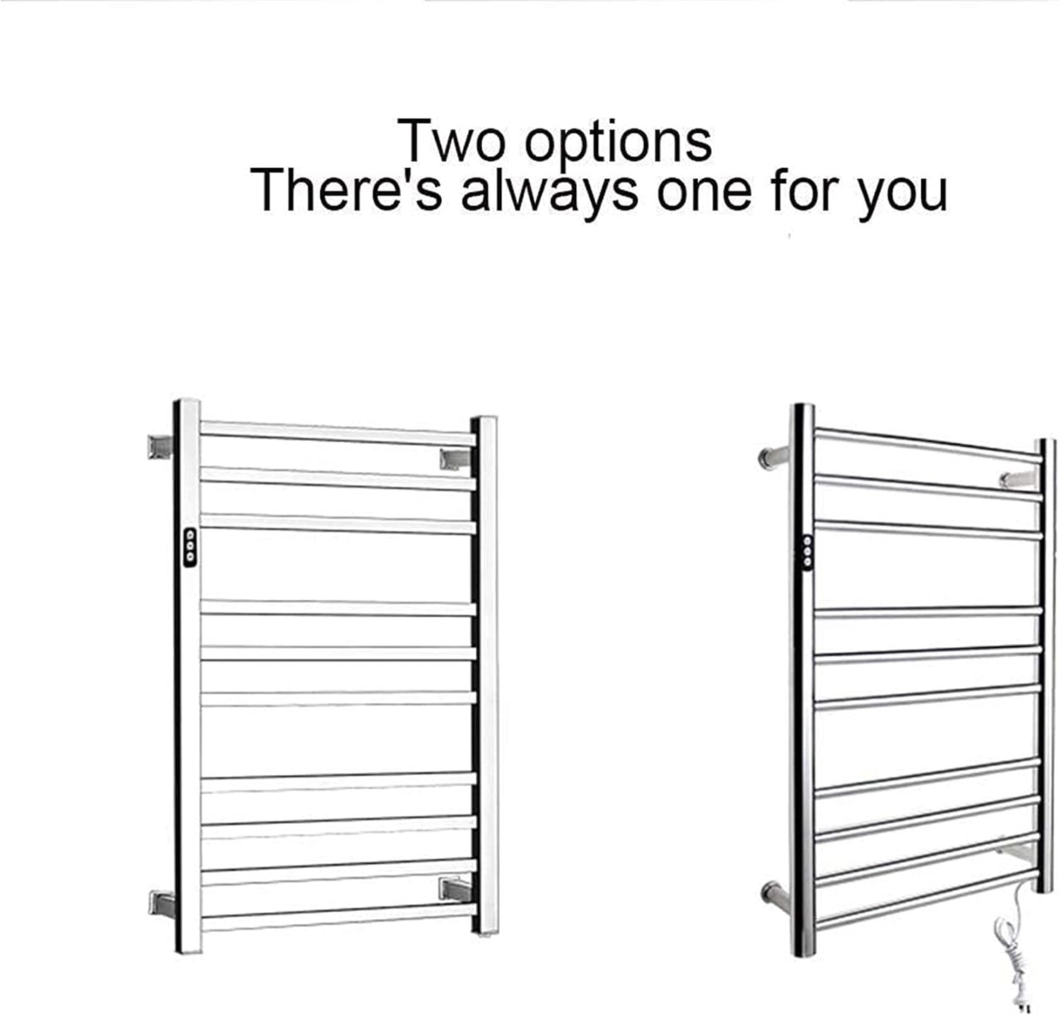 Heated Towel Rail Rails Towel Wamer Electric Towel Warmer Heated Towel Rack with Timing Device The Latest 4Th Generation Electric Towel Rack (Size : Squaretube+Hardwired) image 5