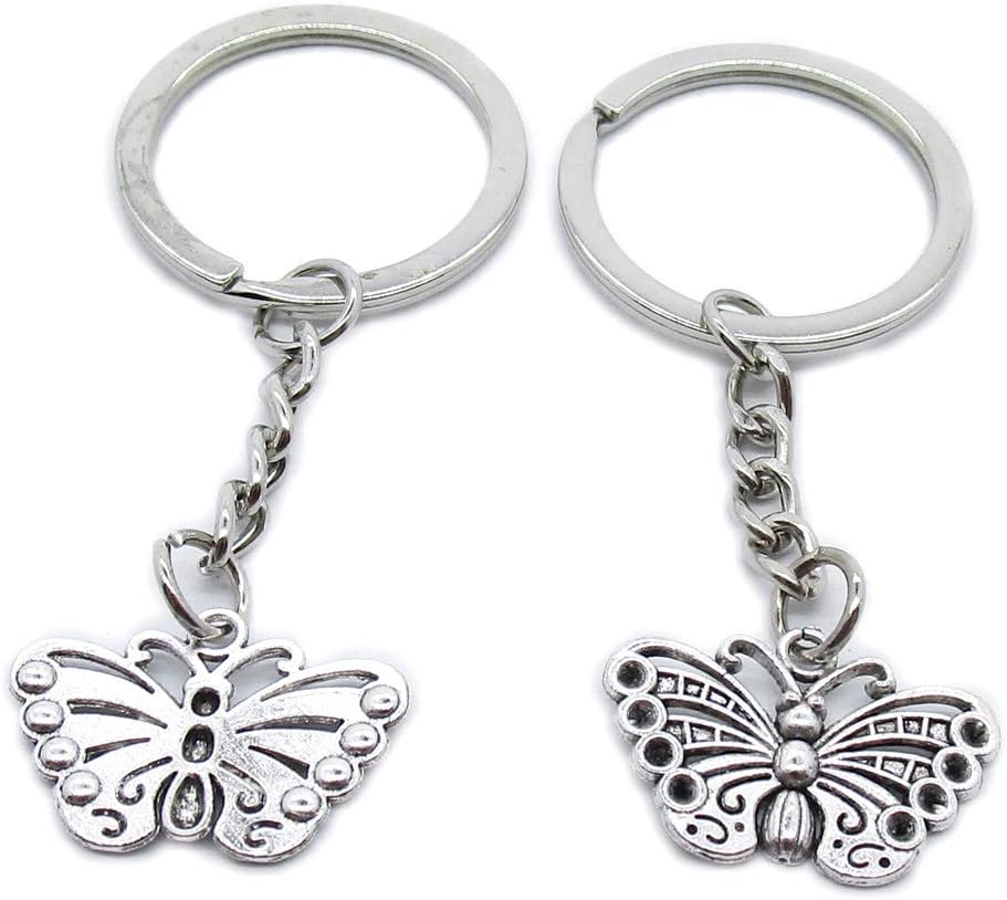 100 Pieces Keyring Keychain Wholesale Suppliers Jewelry Clasps YZ6M9H Butterfly