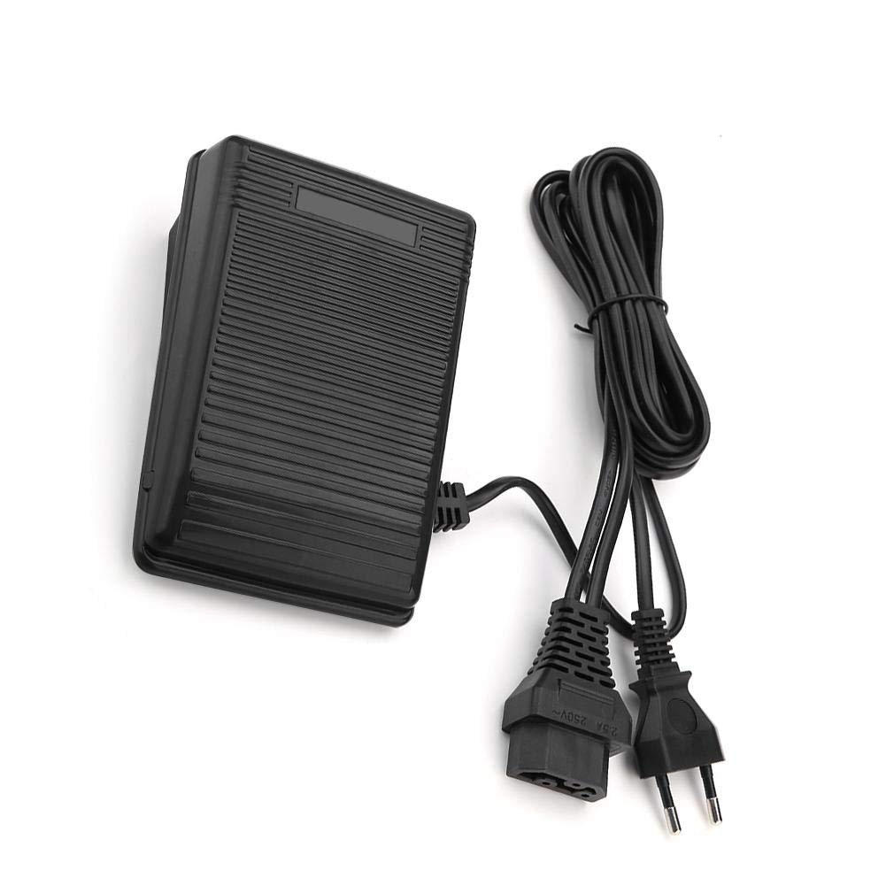 Hilitand Fußpedal für Nähmaschine, 220V, Grau, Kunststoff, EU-Stecker, Elektronische Geschwindigkeitsregelung, kompatibel mit Elite Nähmaschinen