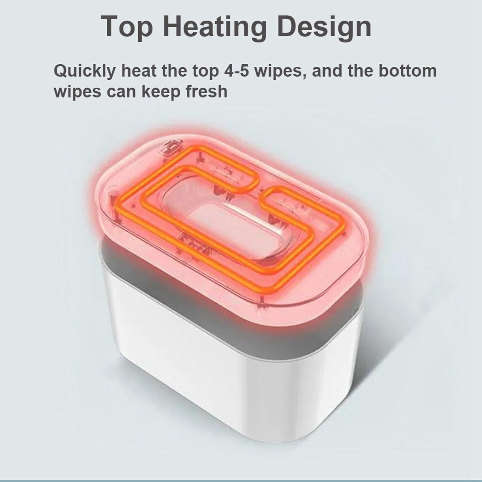 Baby Wipe Warmer Baby Wipe Heater Even Heating Wet Wipes Warmer and Dispenser USB Powered Wipe Warmer for Babies, Holding 80pcs Wipes (Constant Temperature)