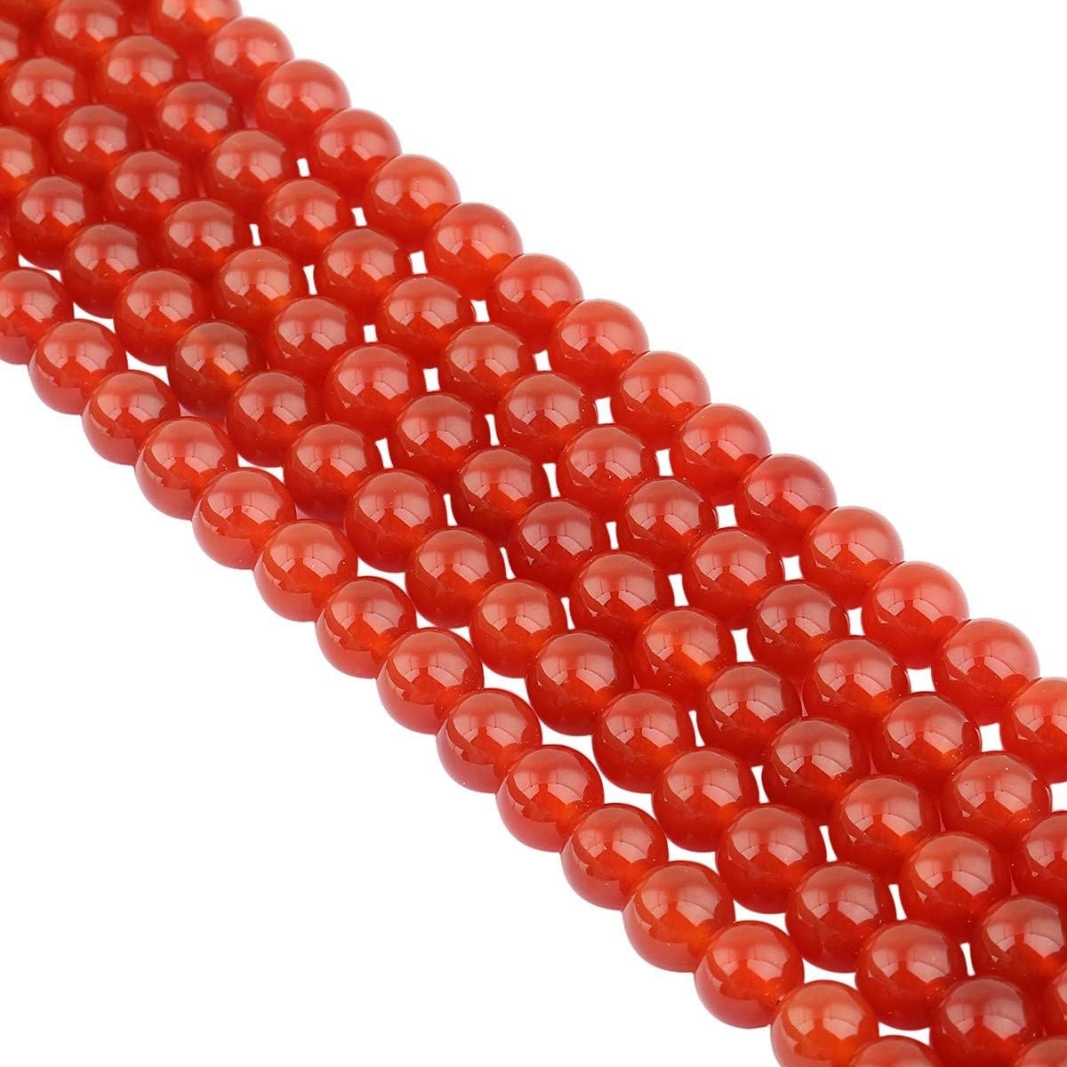 mookaitedecor 2 Strands 8mm Natural Clear Quartz & Carnelian Round Crystal Stone Beads for Jewellery Making DIY Necklace Bracelet 90pcs Polished Semi Precious Loose Beads Real Healing Crystals - Image 3