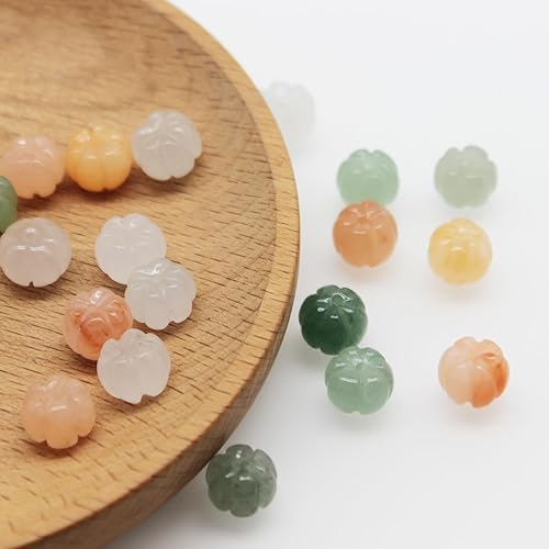 Miniatura 3 de 20 cuentas de piedra natural, cuentas en forma de calabaza de otoño y otoño, cuentas de cristal de piedras preciosas, cuentas espaciadoras de piedra