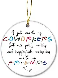 Enfeite de Natal para colegas de trabalho | A Job Made Us Coworkers - Ornamento engraçado para colegas de trabalho, presente surpresa engraçado para colegas, presente para amigos de trabalho,