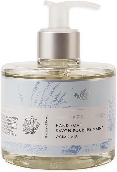Pre de Provence Collection Liquid Hand Soap, Sooths & Softens while Cleansing, Enriched with Shea Butter, Vitamin E & Glycerin, Soft & Soothing, 11 fl oz, Ocean Air