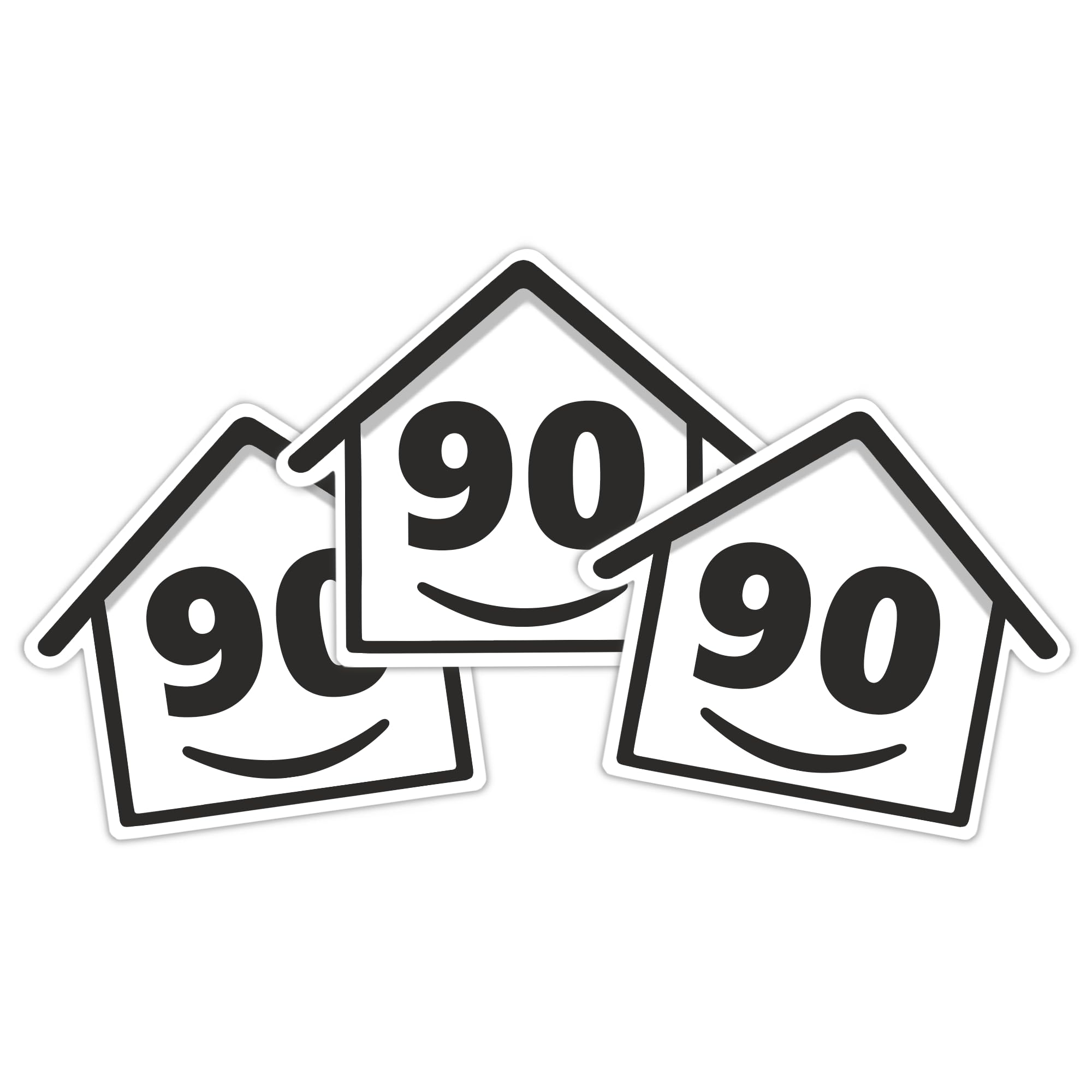 3 x Bin Numbers for Wheelie Bins, 1-99, 15cm ‘Happy House’ Design Dustbin Stickers, Easy Application Stick On Number Stickers - Weatherproof Self Adhesive Vinyl, Black (21) — view 10