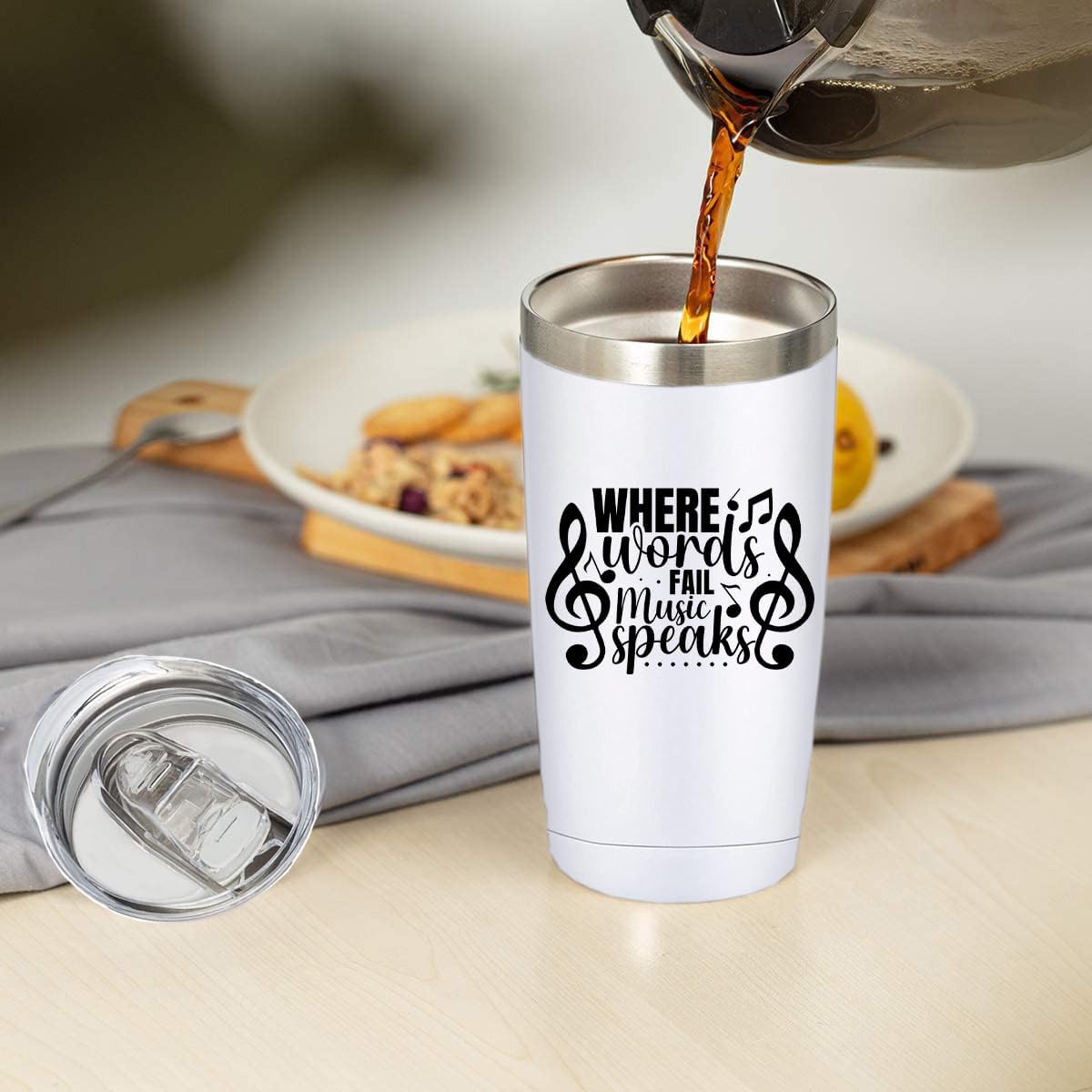 Best Music Gifts Tumbler Cup 20 OZ, Birthday Appreciation Gift for Friend Musicians Teacher Students, Insulated Travel Coffee Mug for Men Women - Image 5