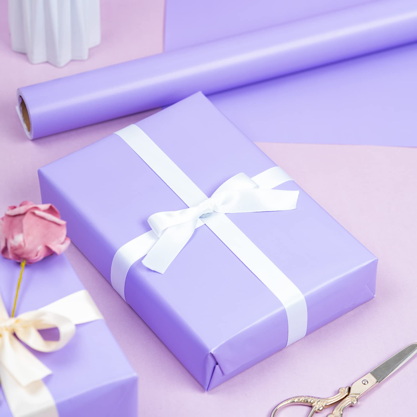 Violet Wrapper Snapklik.com : LeZakaa Violet Wrapping Paper Roll - Solid Colored Paper ...