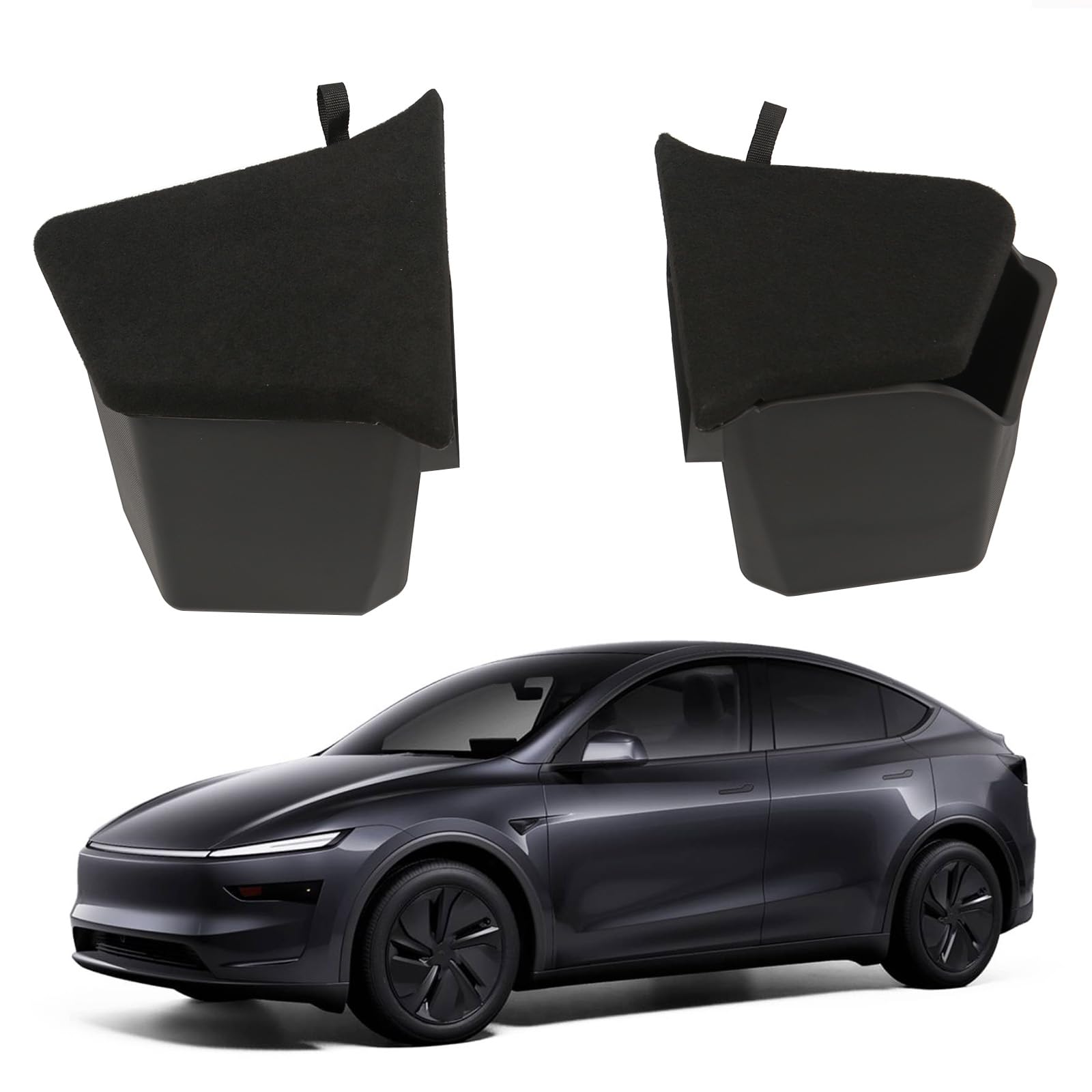 Aufbewahrungsbehälter für Tesla Model Y Juniper 2025 2026, seitlicher Kofferraum-Organizer