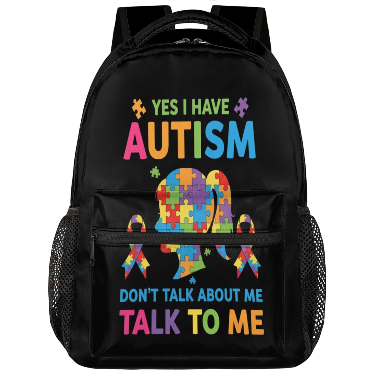 Mochila escolar de viaje con diseño de autismo ideal para el campus universitario 8