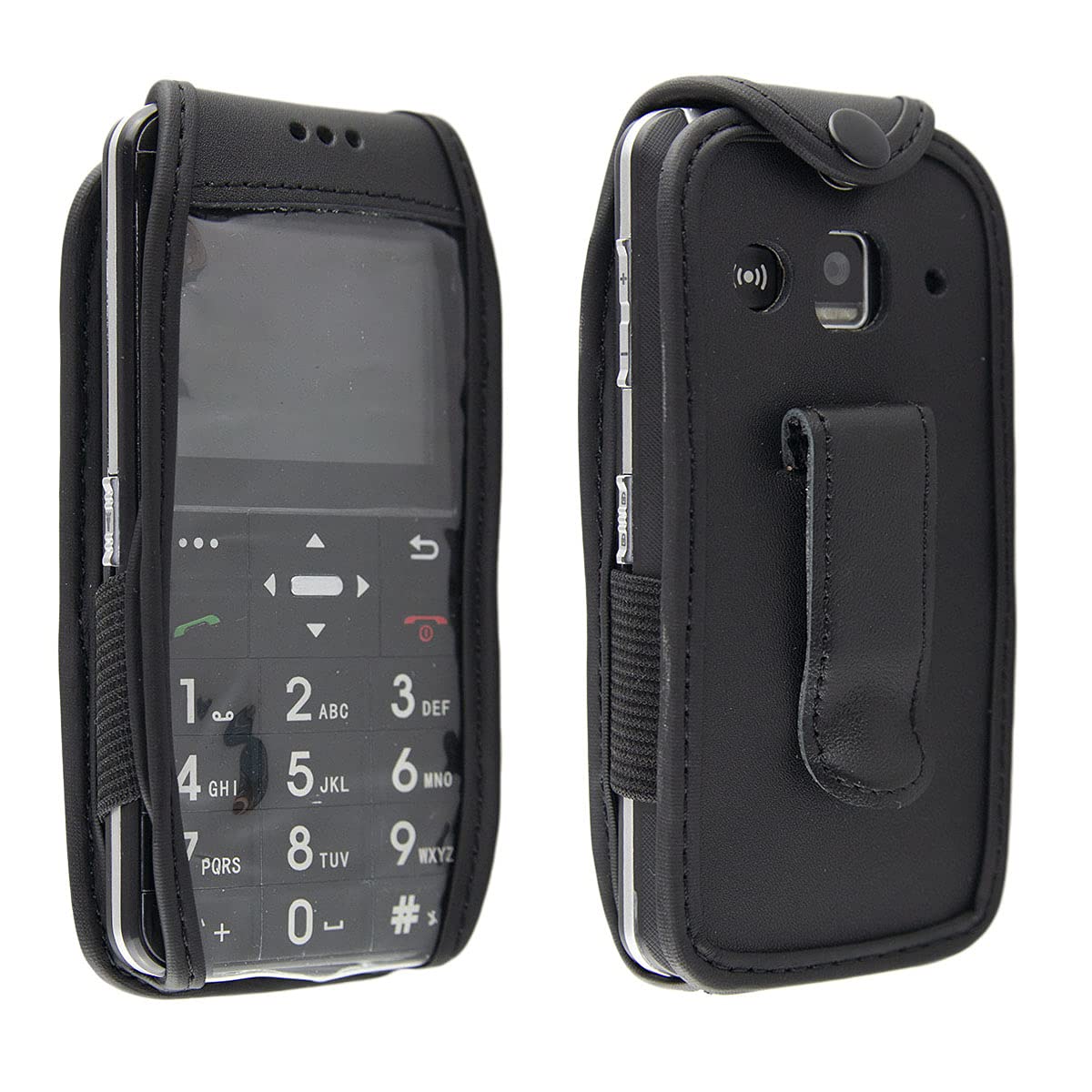 caseroxx Leather-Case with belt clip compatible with Easyfone Prime-A7 made from genuine leather