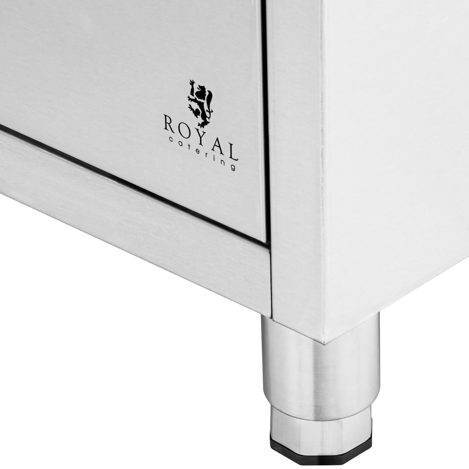 Royal Catering RCCD-3S - Armadio da lavoro in acciaio INOX con 3 cassetti, 50 x 60 cm, altezza regolabile, in acciaio INOX