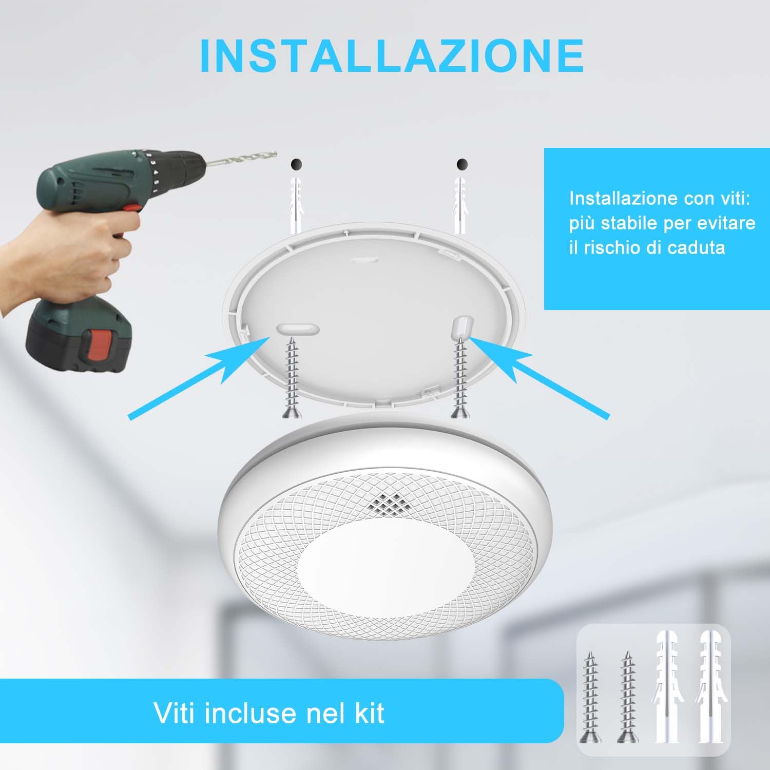 Rilevatore di Fumo WiFi, Batteria da 10 anni con Notifica Tramite App, Funzione di Disattivazione Dell'audio e Funzione di Autotest, Certificato TUV(Compatibile con l'app Tuya/Smart Life),2 pezzo