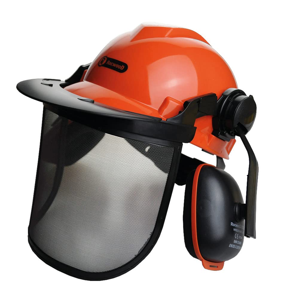 Ecoline - Casco da foresta, misura testa 54-62 cm, certificato CE, visiera a rete